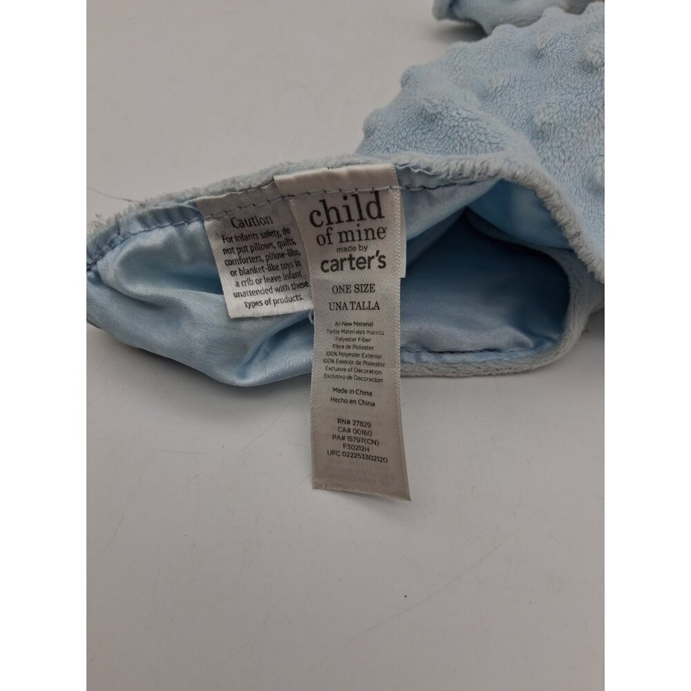 Carters Child of Mine Bear Plush Blue Lovey Minky Dots Rattle Security Blanket - Picture 7 of 7